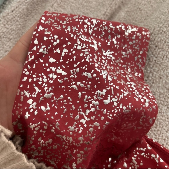 Sweaty Betty Leggings 7/8 Goddess Foil Print High Waisted Red Terrazzo - Picture 5 of 7